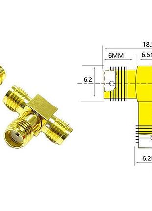 Трійник для fpv та радіообладнання (sma f - sma f - sma f)