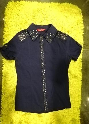 Блузка, рубашка, заклепки, блестки, s, modalinda1 фото