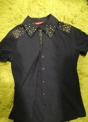 Блузка, рубашка, заклепки, блестки, s, modalinda5 фото