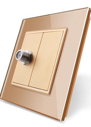 Розетка супутникова sat livolo золото скло (vl-c791st-13) sl-1