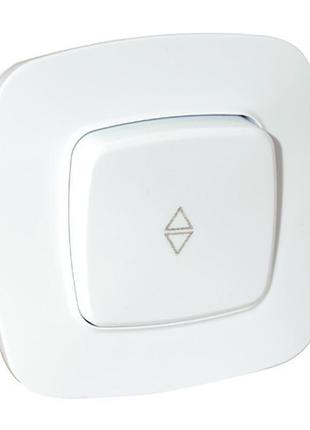 Вимикач прохідний 1-клавішний білий ela