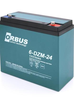 Акумуляторна батарея orbus 6-dzm-24 agm 12 v 24 ah (180 x76x16...