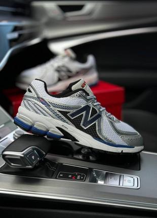 Мужские кроссовки new balance 860v2 white silver navy