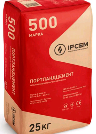 Цемент м-500 (пціі/а-в-500р-н) таровий (25 кг)