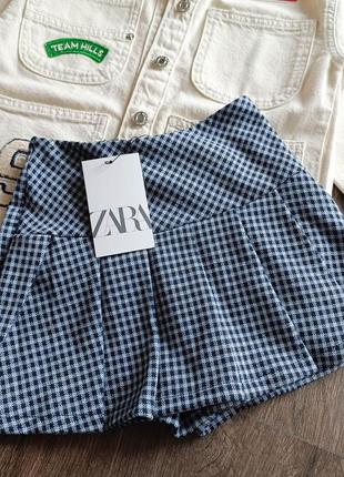 Стильная юбка -шорты в складку zara 8-9 лет (128-134 см)1 фото