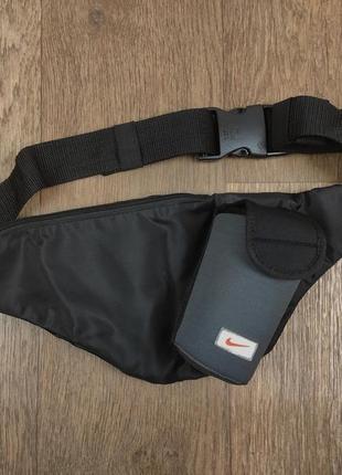 Поясная сумка nike винтажная винтаж спортивная бананка черная серая y2k кросс боди через плечо