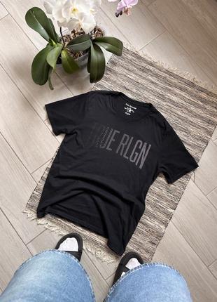 Базовая черная футболка true religion со стразами1 фото