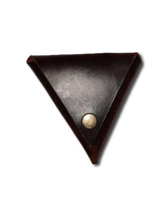 Монетниця треуголная з натуральної шкіри «crazy horse» від українського бренду leatherworking1 фото