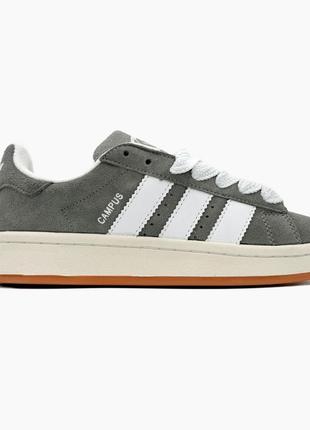 Топовые женские кроссовки adidas campus 00s grey/white1 фото