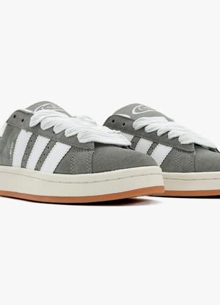 Топовые женские кроссовки adidas campus 00s grey/white3 фото