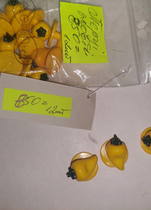 Пукли-пуговицы поварские "перцы жёлтые"