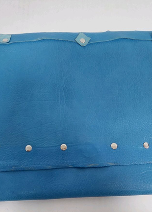 Клатч синій, з натуральної шкіри.1 фото
