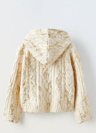 Металізований трикотажний светр із капюшоном2 фото