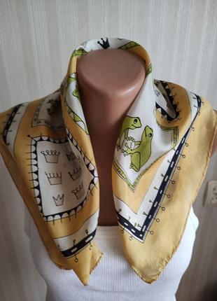 Платок шелк на шею, бандана шелковый, платок маленький италия2 фото