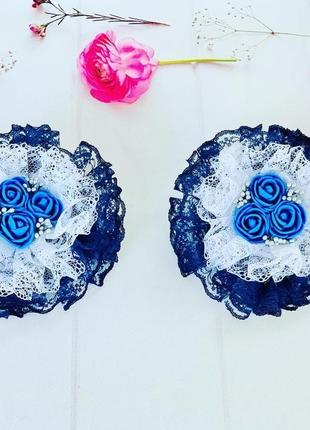 Пишні резинки з кружевом/ бантики на 1 вересня