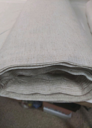 Тканина лляна костюмна, для штор та столової білизни.3 фото