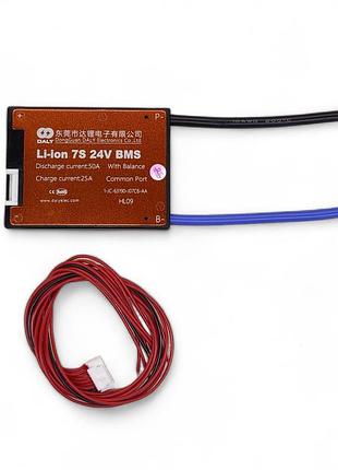 Плата bms daly 7s 24 в 50 а для li-ion акумуляторів