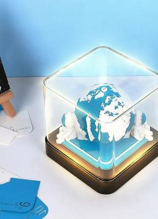3d-календар відривний 2024 з підсвіткою планета земля з космон...