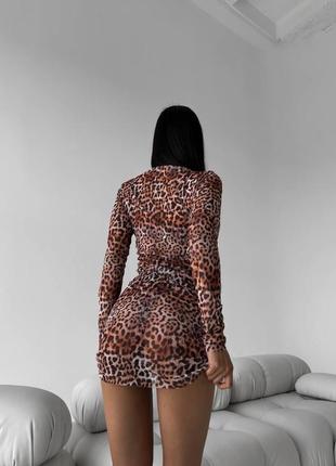 Леопардова сукня накидка пляжна2 фото