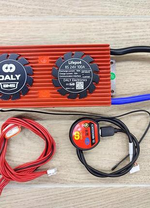Плата smart bms 7s 24 в 100 а для lifepo4 акумуляторів з bluet...