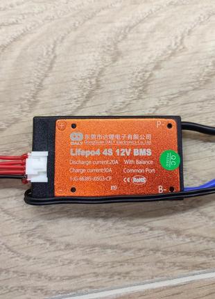 Плата bms daly lifepo4 4s 12 вольтів 20 амперів