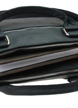 Сумка чоловіча для документів велика шкіряна а4 чорна5 фото