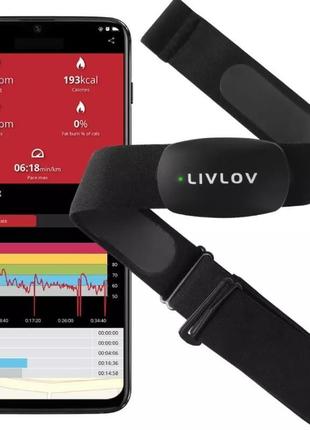 Нагрудний фітнес-трекер, пульсометр livlov v6 bluetooth