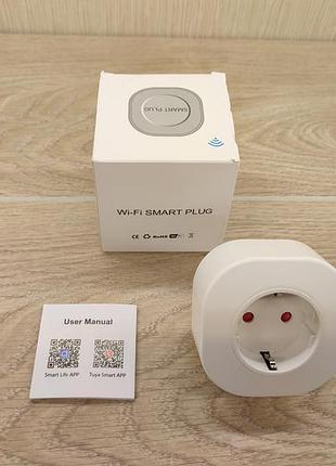 Розумна wi-fi-розетка tuya, керування з телефона, таймер