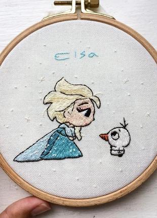 Disney frozen embroidery hoop | вышивка эльза и олаф