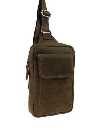Сумка мужская слинг на плече бананка оливковый