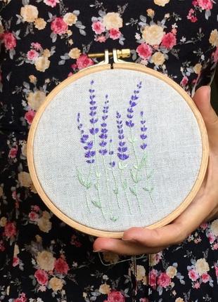 Lavender embroidery hoop | вышивка лаванда2 фото