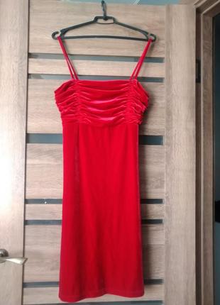 Велюрове плаття-сарафан  coral