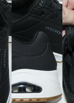 Кросівки skechers uno wide 73690w blk black/white 39.5 р. оригінал7 фото