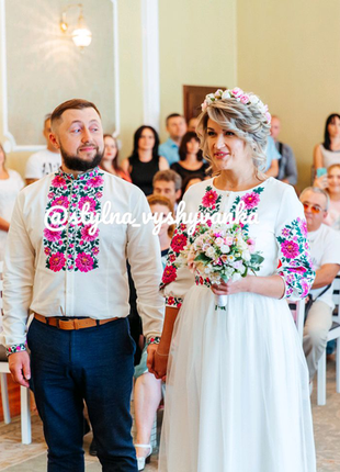 Весільну сукню з українською вишивкою. весільна сукня з вишивкою6 фото