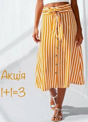 Акция 🎁 новая стильная миди юбка esmara в полоску h&amp;m primark1 фото
