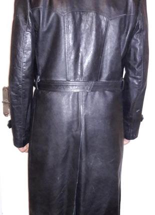 Чорне шкіряне пальто чоловіче2 фото