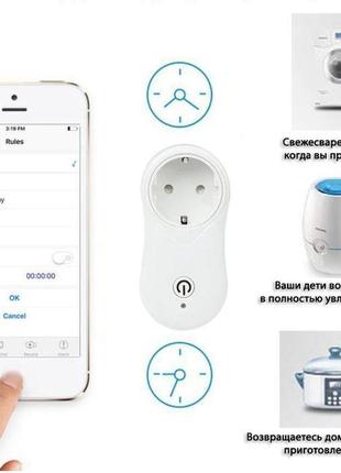 Розумна wi-fi розетка power control 10a дистанційна розумна ро...