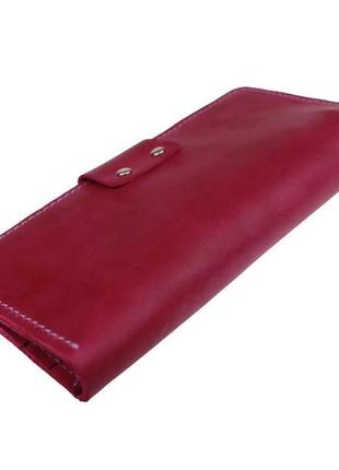 Гаманець жіночий шкіряний великий фуксія2 фото