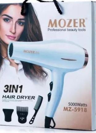 Профессиональный фен для волос 3 в 1 mozer mz-5918 5000w