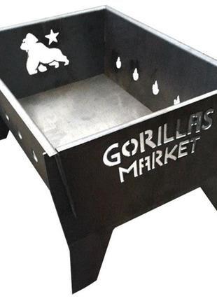 Мангал розкладний для шашлику gorillas bbq 2мм