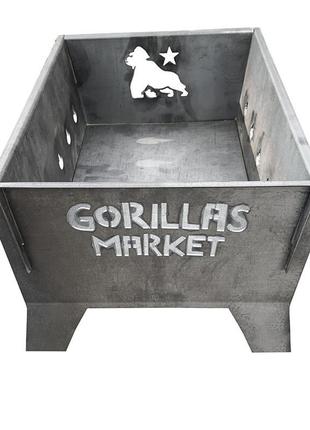 Мангал розкладний для шашлику gorillas bbq 2мм3 фото