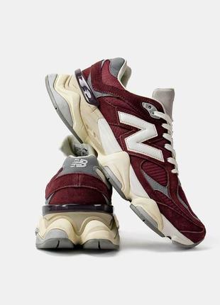 Мужские кроссовки nb 9060 washed burgundy3 фото