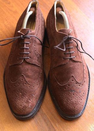 Італійські туфлі натуральна шкіра 44р чоловічі броги ко...3 фото