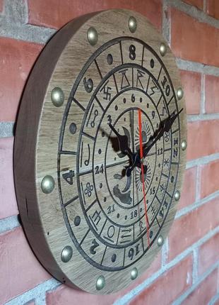Часы из натурального дерева "сварож круг"