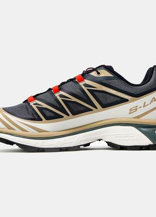 Мужские кроссовки salomon xt-6 black orange4 фото