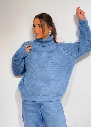 Жіночий теплий светр з високим горлом2 фото