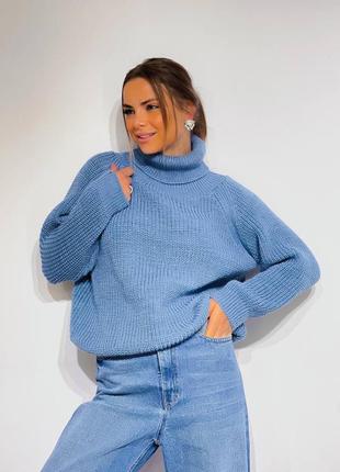 Жіночий теплий светр з високим горлом3 фото