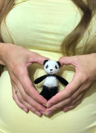 Игрушка панда мягкая ангора для новорожденного набор для фотосессии10 фото