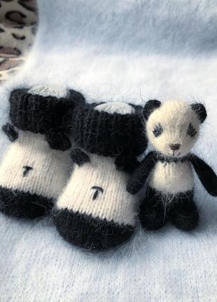 Игрушка панда мягкая ангора для новорожденного набор для фотосессии6 фото