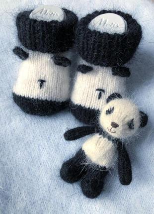 Игрушка панда мягкая ангора для новорожденного набор для фотосессии2 фото